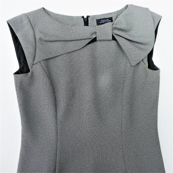 Tahari Arthur S Levine Micro Dot Sheath Dress Bow Neckline Princess Seams Line 4 - Picture 4 of 8